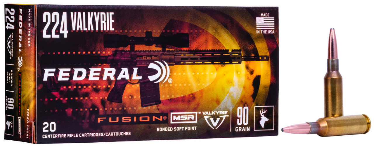 Federal F224VLKMSR1 Fusion MSR 224 Valkyrie 90 gr Fusion Soft Point 20 Per Box/ 10 Cs