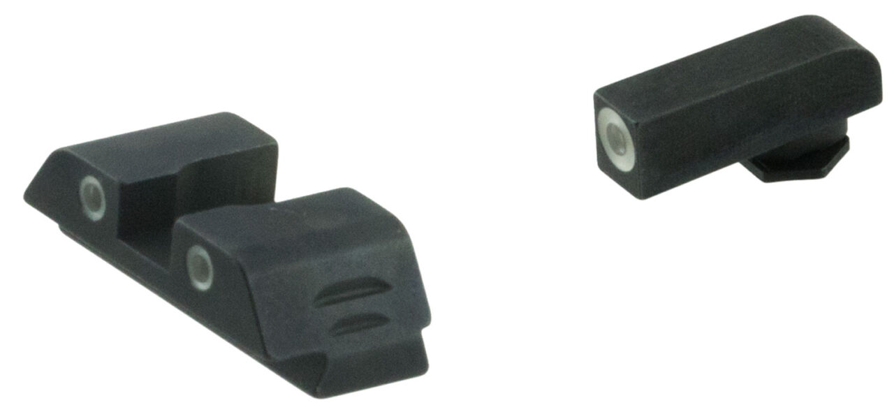 AmeriGlo GL5113 Classic Tritium Sight Set for Glock Black | Green Tritium White Outline Front and Rear