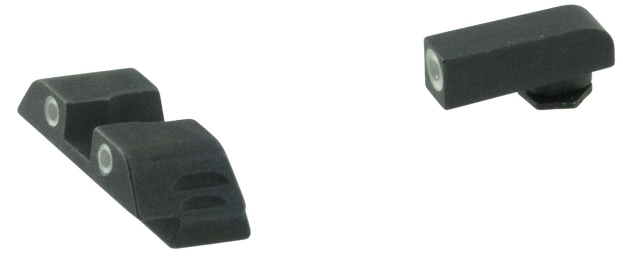 AmeriGlo GL5115 Classic Tritium Sight Set for Glock Black | Green Tritium White Outline Front Sight Yellow Tritium White Outline Rear Sight