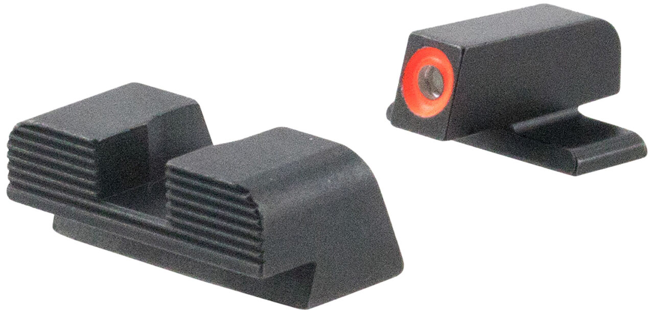 AmeriGlo SG434 Protector Sight Set for SIG Sauer Pistols using #6 Front & #8 Rear Black | Green Tritium with Orange Outline Front Sight Black Rear Sight