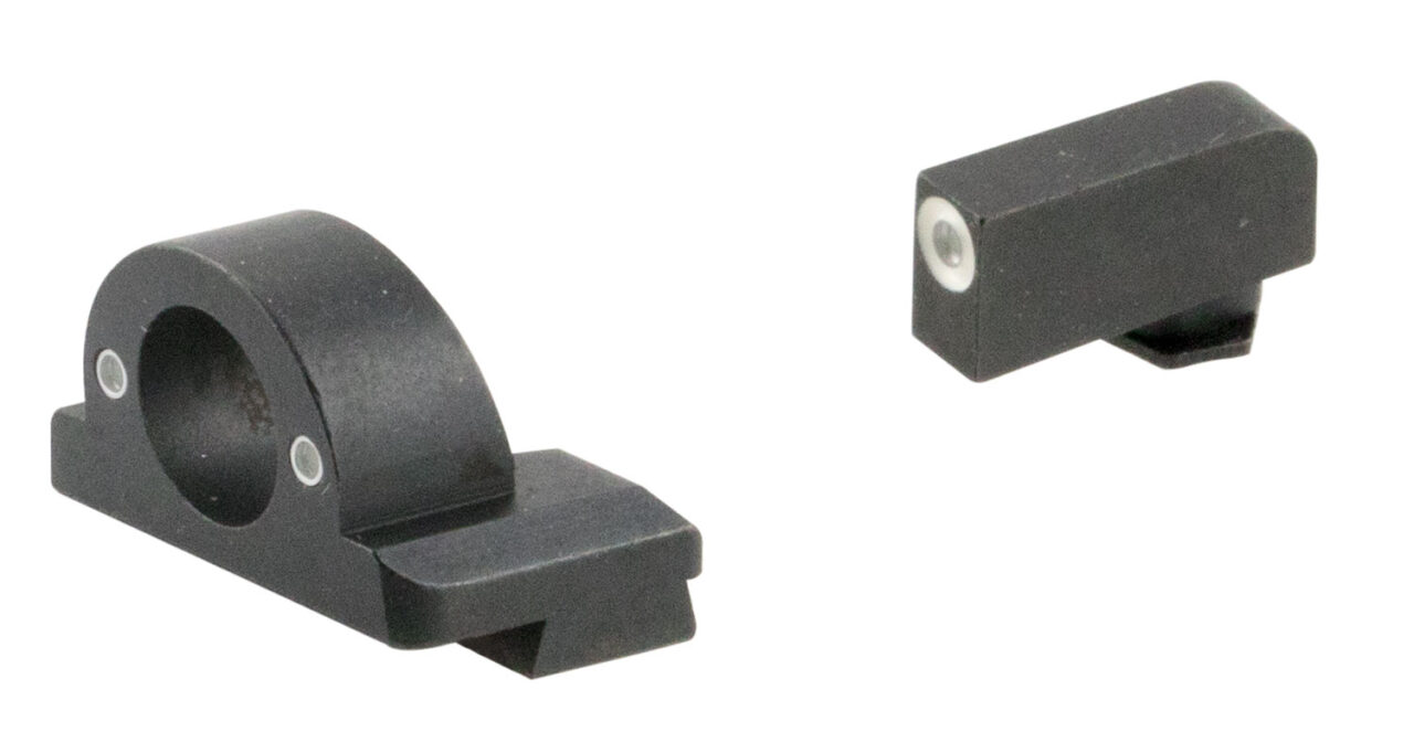 AmeriGlo GL5125 Ghost Ring Sight Set for Glock Black | Green Tritium with White Outline Front Sight Green Tritium Rear Sight