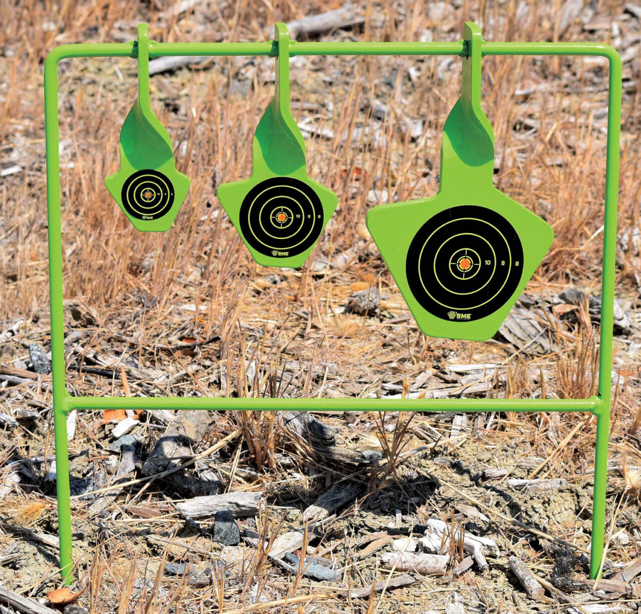 SME SMEST22 Spinning Target Rimfire Pistol/Rifles Steel Black/Green Bullseye Illustration Impact Enhancement Motion