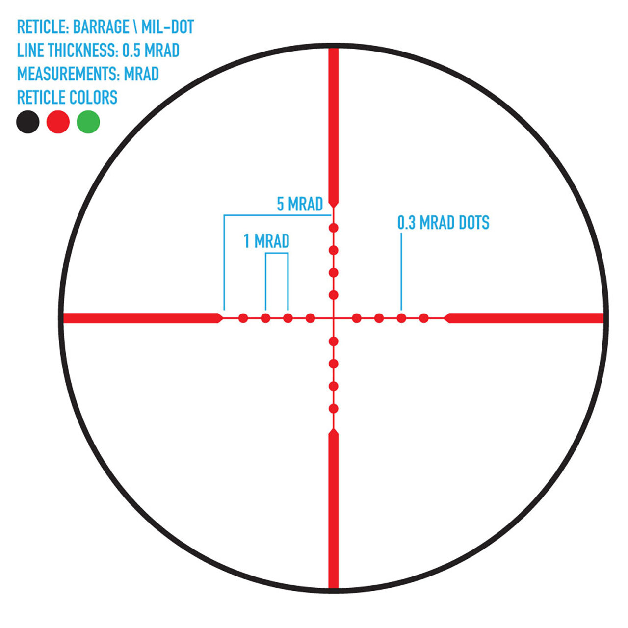 Firefield FF13065 Barrage w/Red Laser Matte Black 2.5-10x40mm Illuminated Red/Green Mil-Dot Reticle/Red Laser - Image 3
