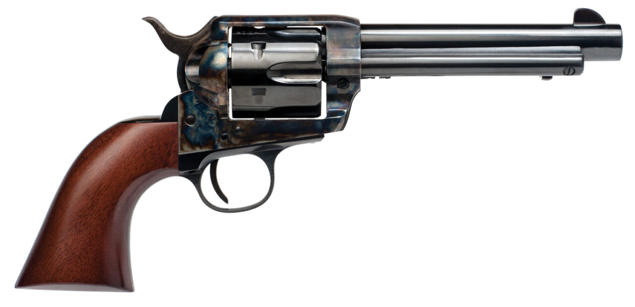 Cimarron PP411 Frontier Pre-War 1896-1940 45 Colt (LC) 6rd 5.50" Blued Barrel & Cylinder, Wide Front Sight, Color Case Hardened Steel Frame, Walnut Grip