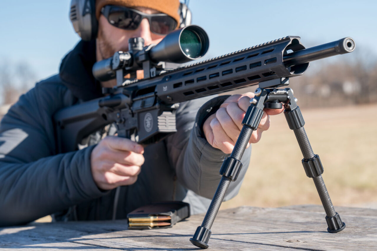Caldwell 1082223 Accumax Premium M-Lok/Key Mod Bipod 9-13" Black Carbon Fiber - Image 3