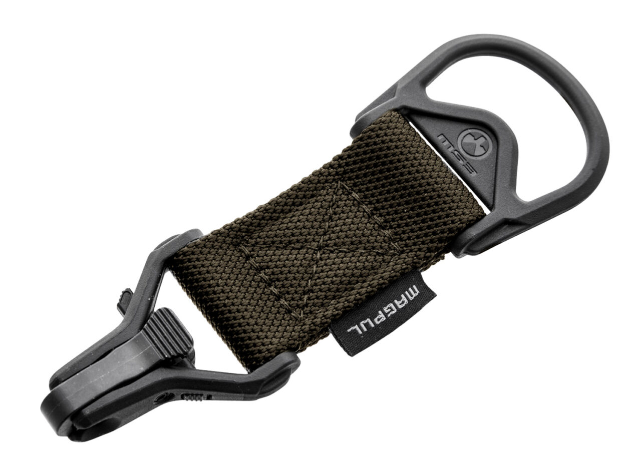 Magpul MAG516-RGR MS1/MS3 Sling Adapter made of Steel with Ranger Green Melonite Finish, Polymer Hardware, Nylon 1.25" Webbing & Two to One-Point Design for AR-15, M4 & M16