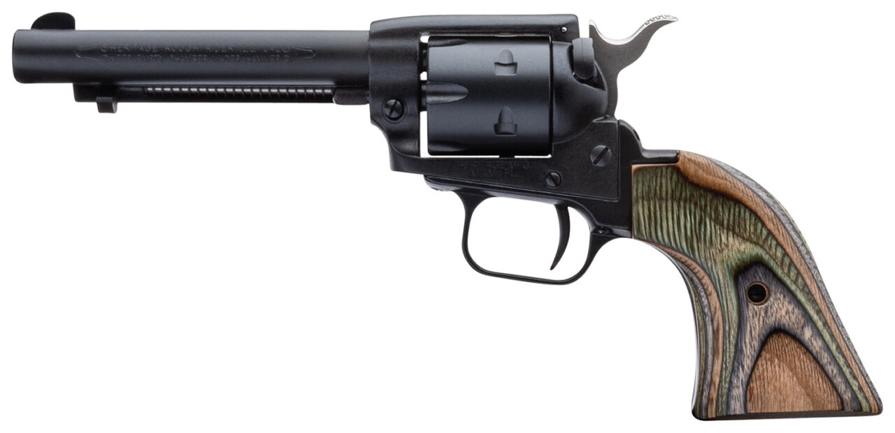 Heritage Mfg RR22CH4 Rough Rider 22 LR 6 Shot 4.75" Black Oxide Barrel, Simulated Case Hardened Frame, Black Oxide Cylinder, Camo Laminate Grips - Image 2