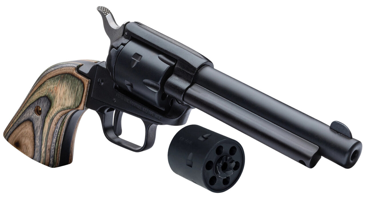 Heritage Mfg RR22CH4 Rough Rider 22 LR 6 Shot 4.75" Black Oxide Barrel, Simulated Case Hardened Frame, Black Oxide Cylinder, Camo Laminate Grips - Image 3