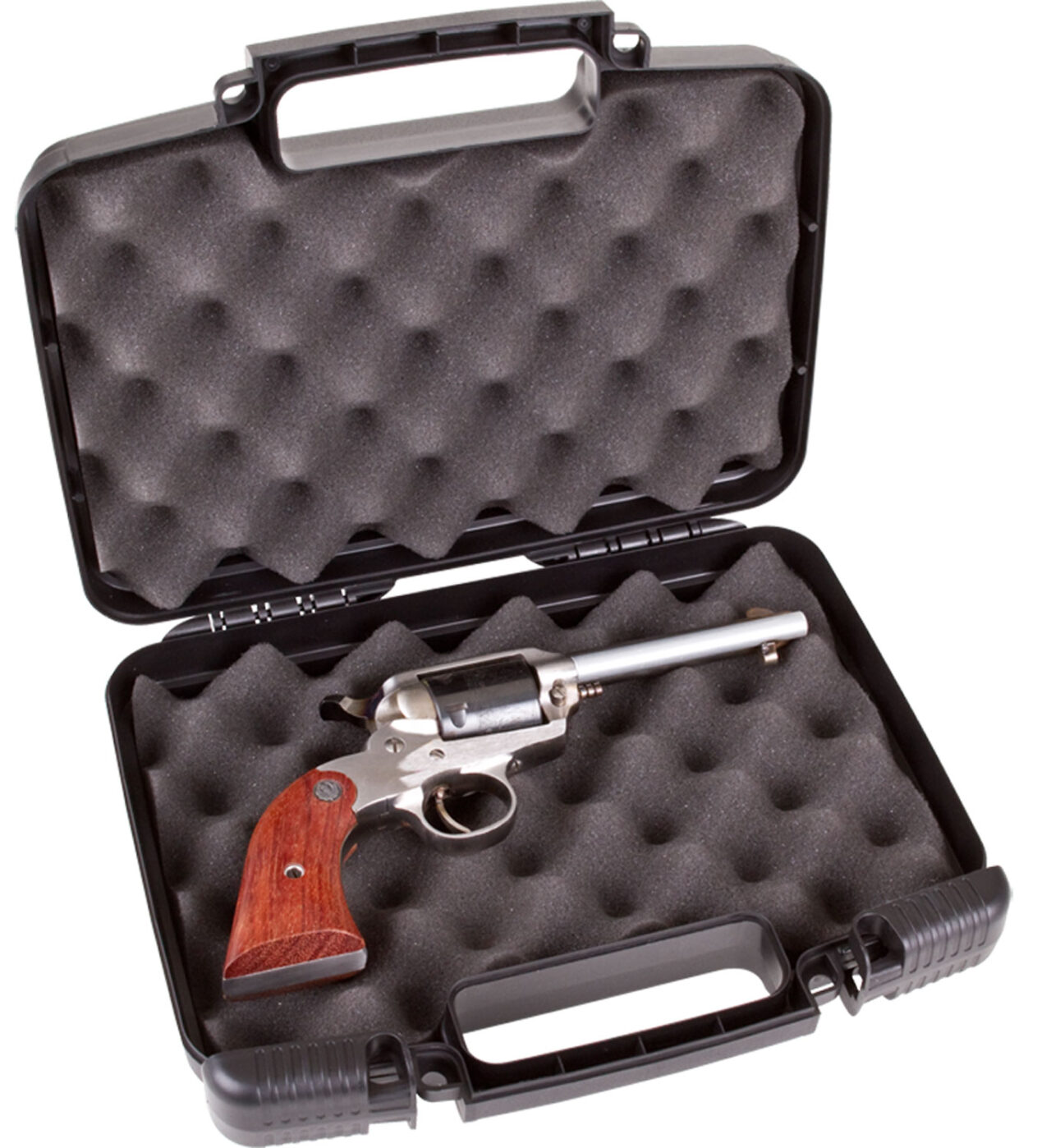 Flambeau 6445SC Safe Shot Pistol Case made of Polymer with Black Finish, Egg Crate Foam Padding, Integrated Handle & TSA/Airline Approved 9.75" L x 6" W x 2.75" D Interior Dimensions - Image 3