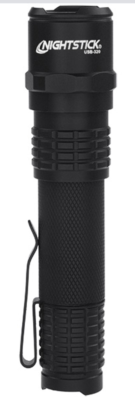 Nightstick USB320 USB-320 Tactical Black Anodized Hardcoat Aluminum White Cree LED 320 Lumens 111 Meters Range