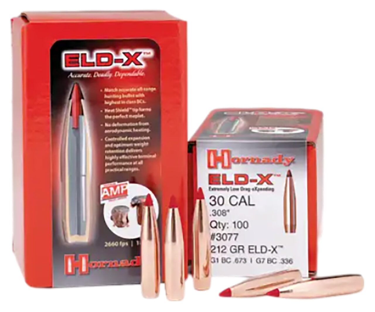 Hornady 3077 ELD-X 30 Cal .308 212 gr Extremely Low Drag-eXpanding