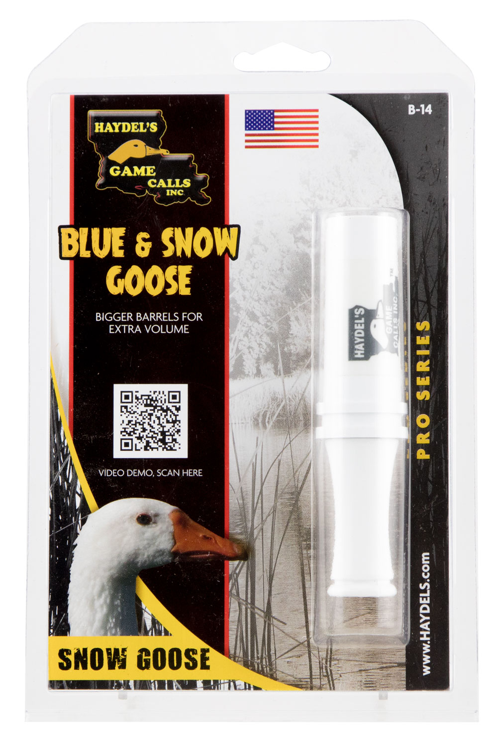 Haydel's game-calls B14 Blue & Snow Goose Open Call Attracts Geese White Plastic