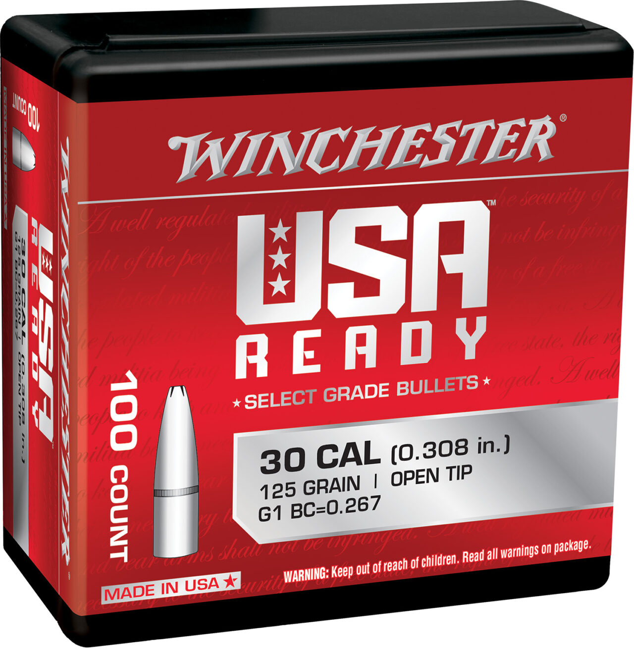 Winchester Ammo WBR30125 Centerfire Rifles 308 Win 125 gr Open Tip