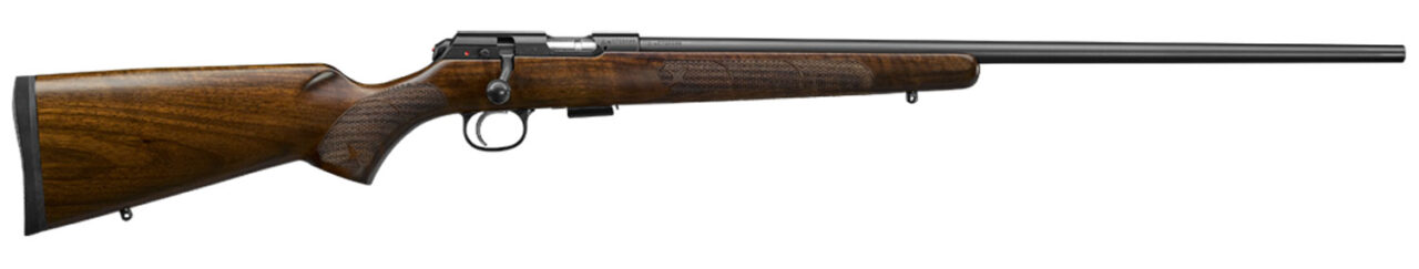 CZ-USA 02311 CZ 457 American 22 WMR Caliber with 5+1 Capacity, 24" Barrel, Black Nitride Metal Finish & Fixed American-Style Turkish Walnut Stock, Right Hand (Full Size)