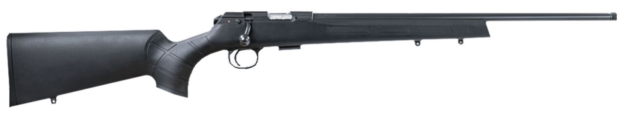 CZ-USA 02314 CZ 457 American SR 22 WMR Caliber with 5+1 Capacity, 20" 1/2x28 Threaded Barrel, Black Nitride Metal Finish & Fixed American- Style Black Synthetic Stock, Right Hand (Full Size)