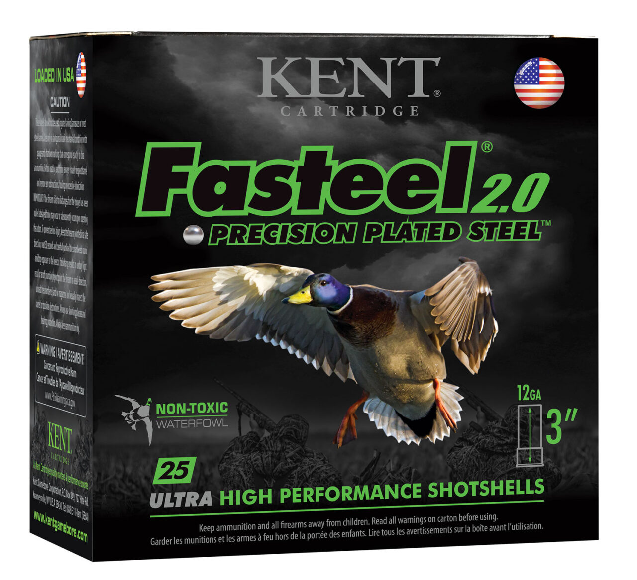 Kent Cartridge K123FS321 Fasteel 2.0 12 Gauge, 3" 1 1/8 oz, 1 Shot, 25 Per Box/ 10 Cs