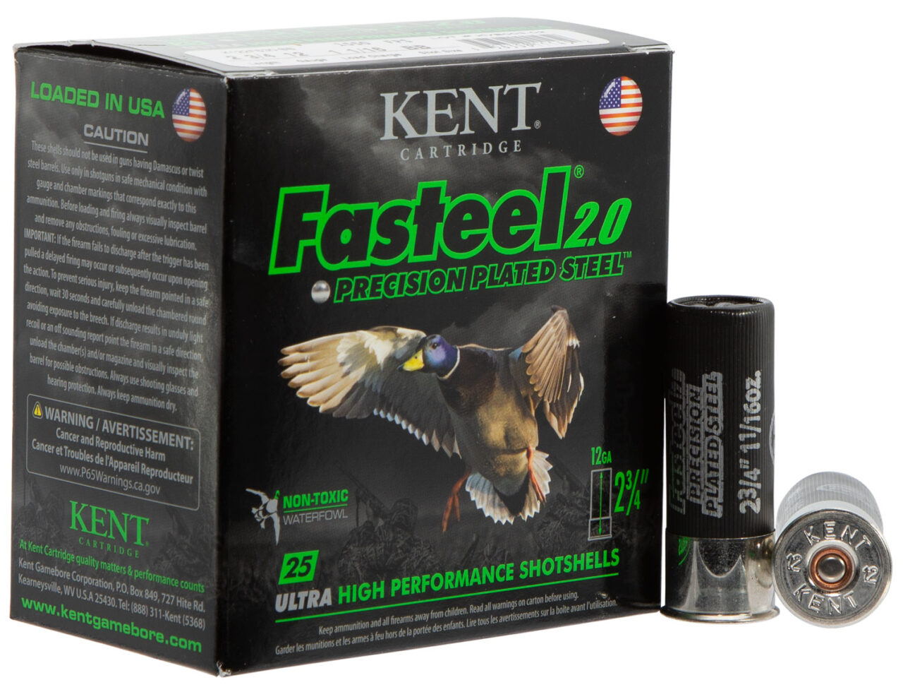 Kent Cartridge K122FS30BB Fasteel 2.0 12 Gauge, 2.75" 1 1/16 oz, BB Shot, 25 Per Box/ 10 Cs