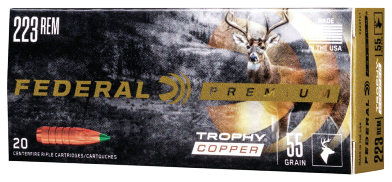 Federal P223TC1 Premium 223 Rem 55 gr Trophy Copper (TC) 20 Per Box/ 10 Cs
