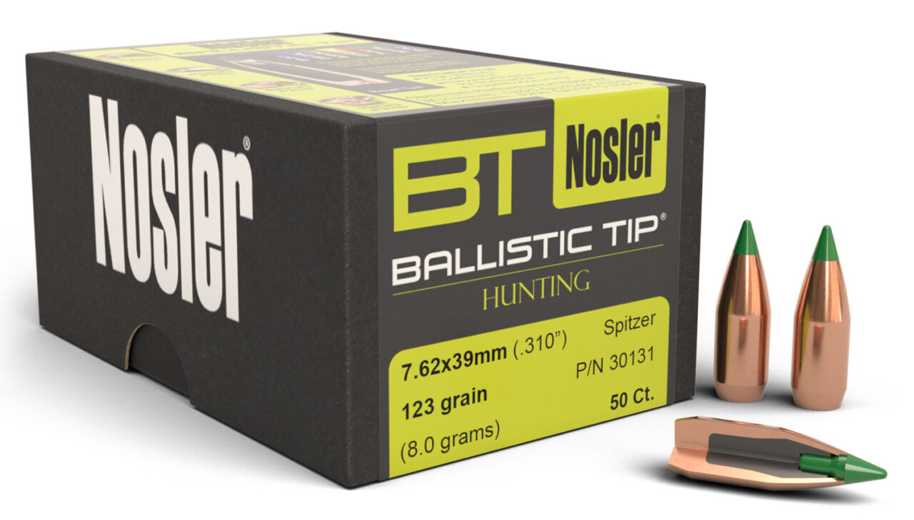 Nosler 30131 Ballistic Tip 7.62x39mm 123 gr Spitzer Boat-Tail (SBT) 50 Per Box