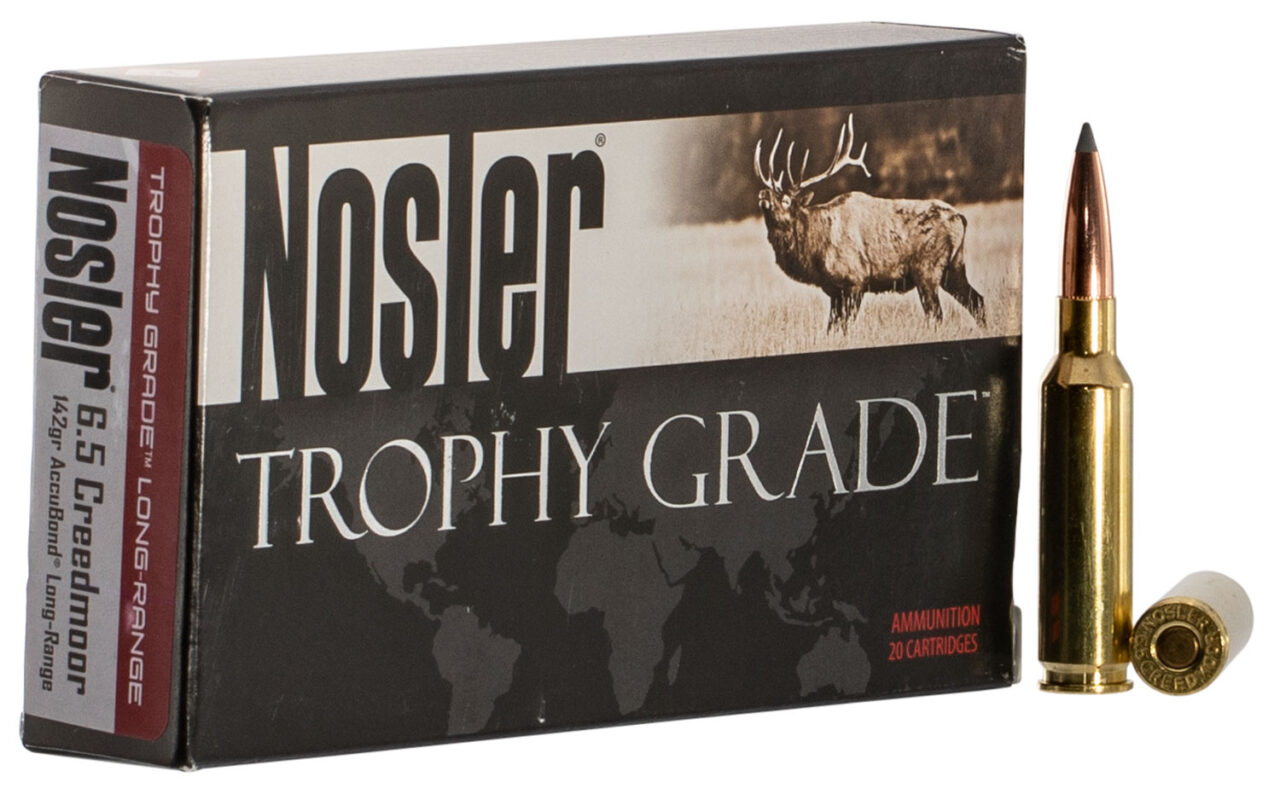 Nosler 60105 Trophy Grade Long-Range 6.5 Creedmoor 142 gr Nosler Spitzer AccuBond-Long Range (SABLR) 20 Per Box/ 10 Cs