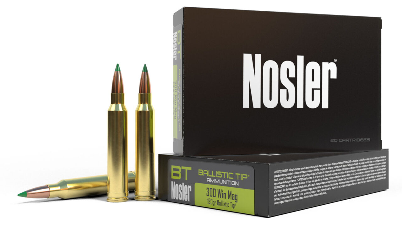 Nosler 40053 Ballistic Tip 300 Win Mag 180 gr Spitzer Ballistic Tip (SBT) 20 Per Box/ 10 Cs