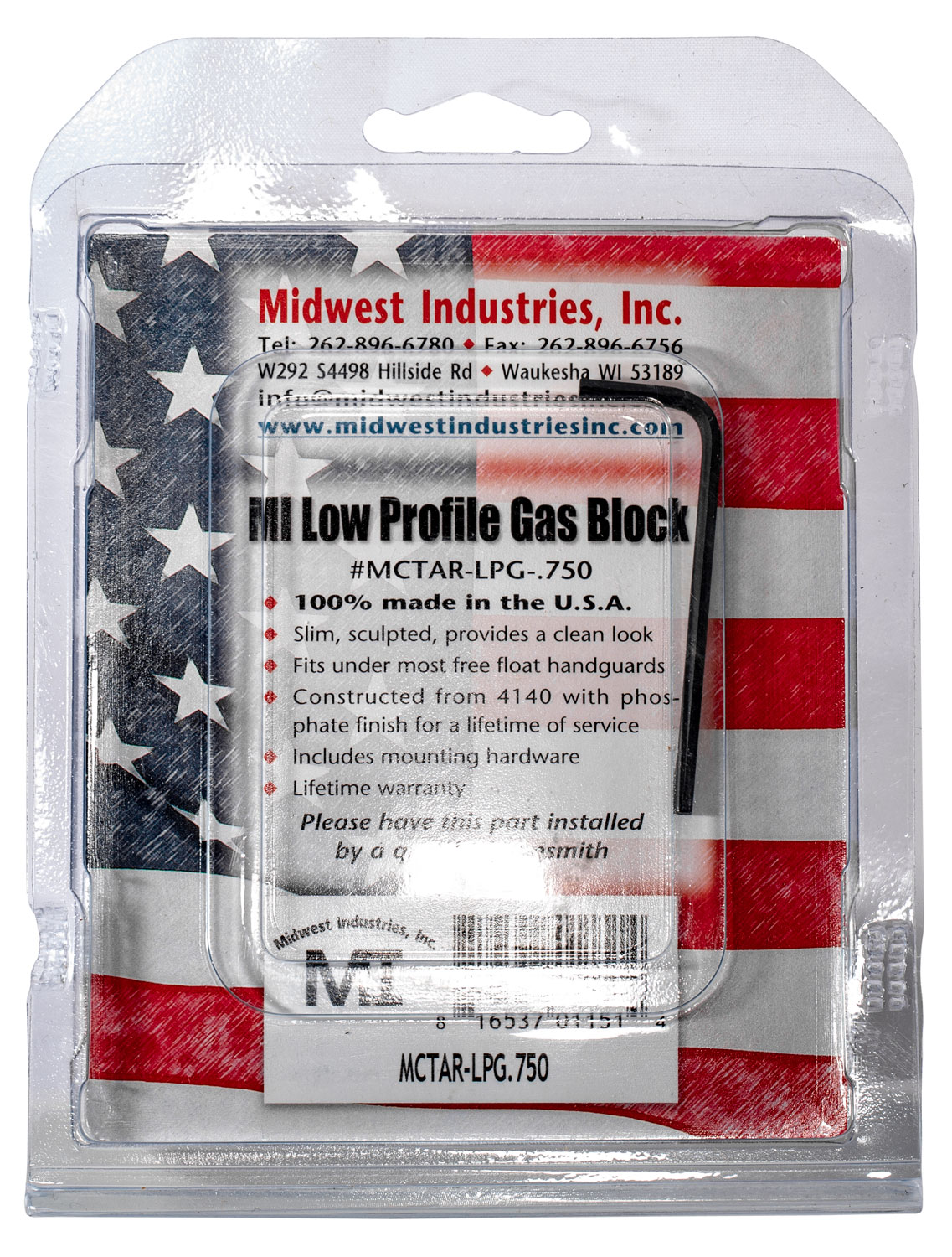 Midwest Industries MCTARLPG Low Profile Gas Block 4140 Steel .750" - Image 3