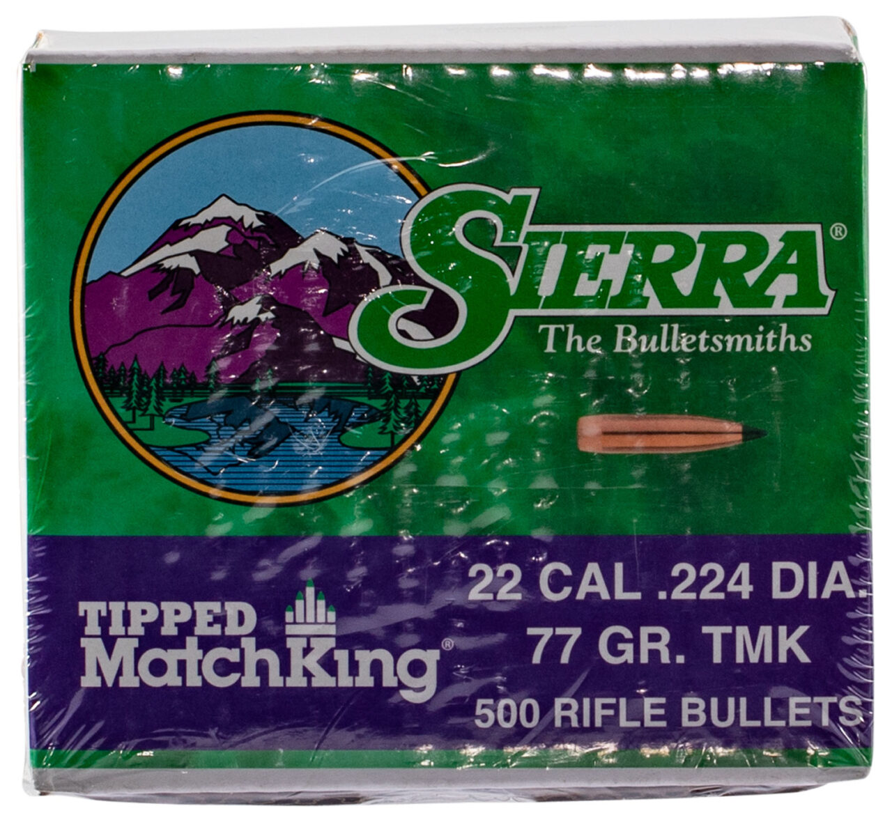 Sierra 7177C Tipped MatchKing .22 Cal .224 77 gr Tipped MatchKing 500 Per Box