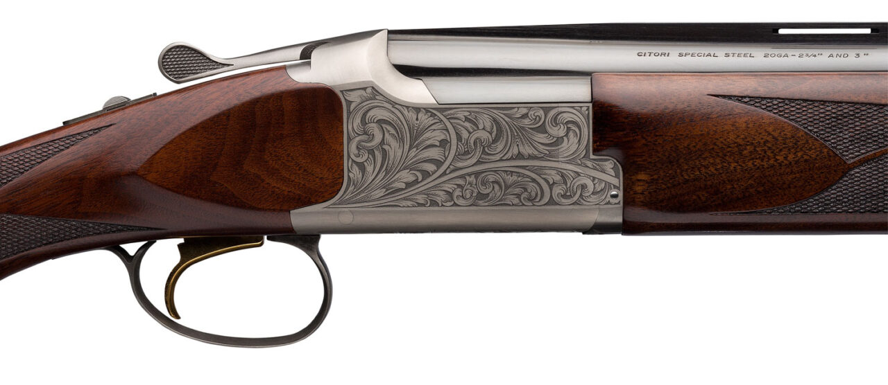 Browning 018142605 Citori White Lightning 20 Gauge 26" Barrel 3" 2rd, Blued Barrels, Silver Nitride Finished Engraved Receiver, Gloss Black Walnut Lightening Style Stock With Rounded Forearm & Pistol Grip - Image 3