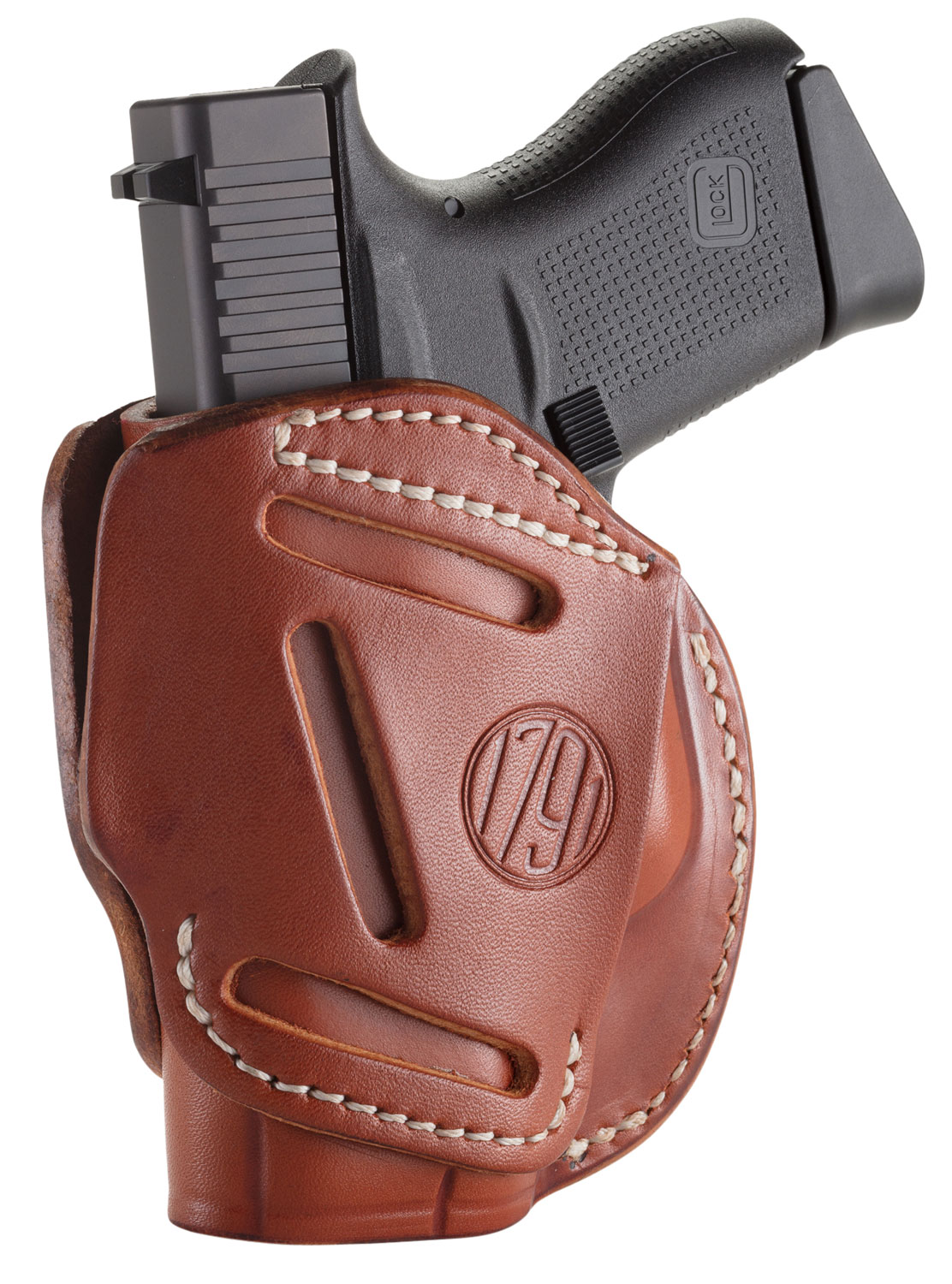 1791 Gunleather 3WH2CBRA 3-Way IWB/OWB Size 02 Classic Brown Leather Belt Loop Compatible w/ Ruger LCP Compatible w/ Glock 42 Compatible w/ S&W Bodyguard Ambidextrous Hand