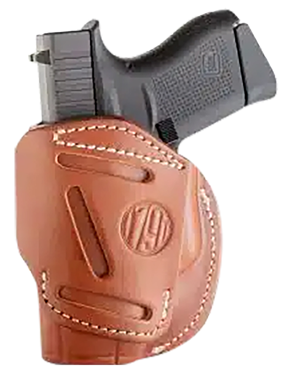 1791 Gunleather 4WH2CBRR 4-Way IWB/OWB Size 02 Classic Brown Leather Belt Clip Compatible w/Ruger LCP/S&W Bodyguard/Glock 42/43/43X Right Hand