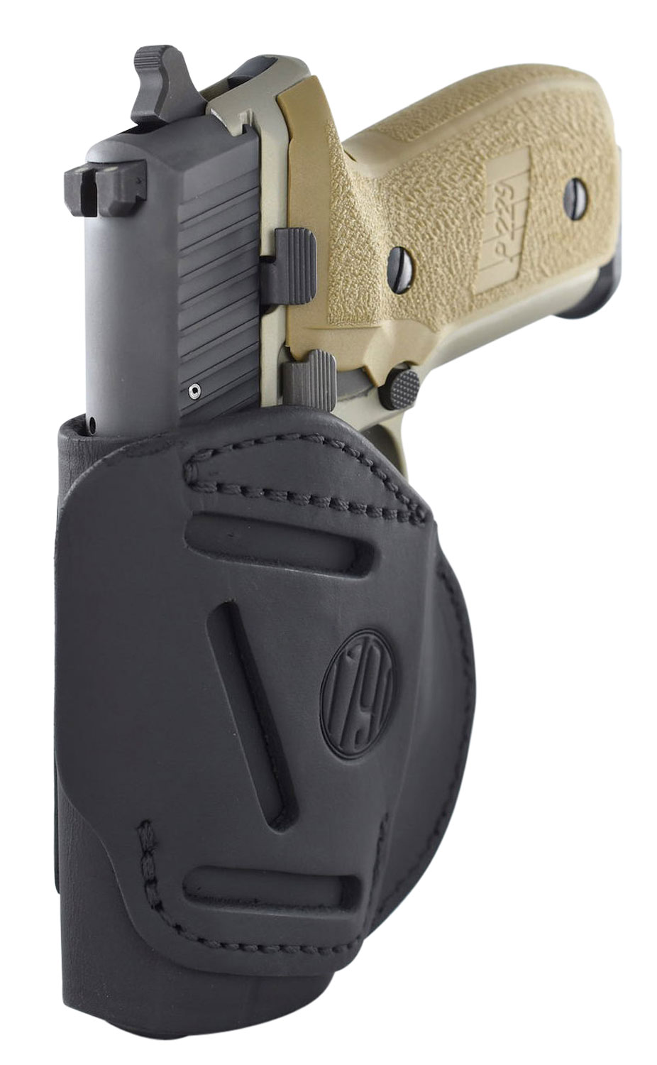 1791 Gunleather 4WH3SBLL 4-Way IWB/OWB Size 03 Stealth Black Leather Belt Clip Compatible w/Glock 26/Ruger LC9/S&W M&P Shield/2.0 9/40 Left Hand