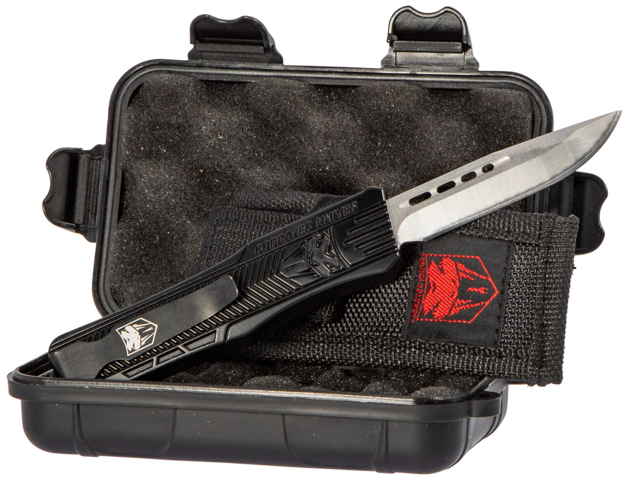 CobraTec Knives SBCTK1SDNS CTK-1 Small 2.75" OTF Drop Point Plain D2 Steel Blade/Black Aluminum Handle Features Glass Breaker Includes Pocket Clip - Image 2