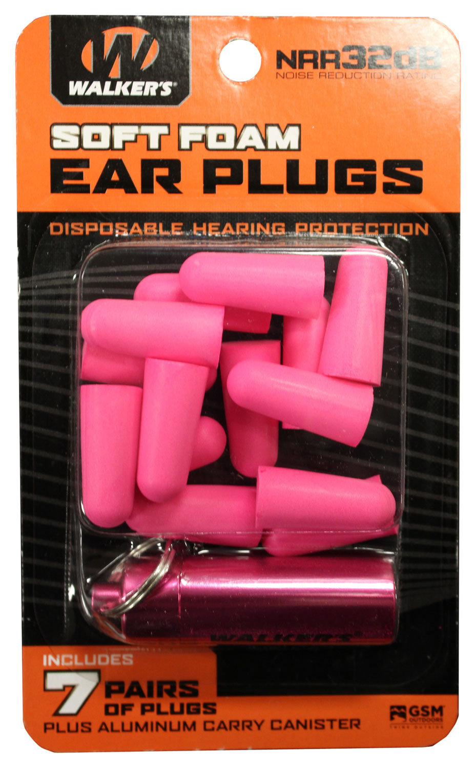 Walker's GWPPLGCANPK Foam Ear Plugs 32 dB Pink Adult 7 Pair