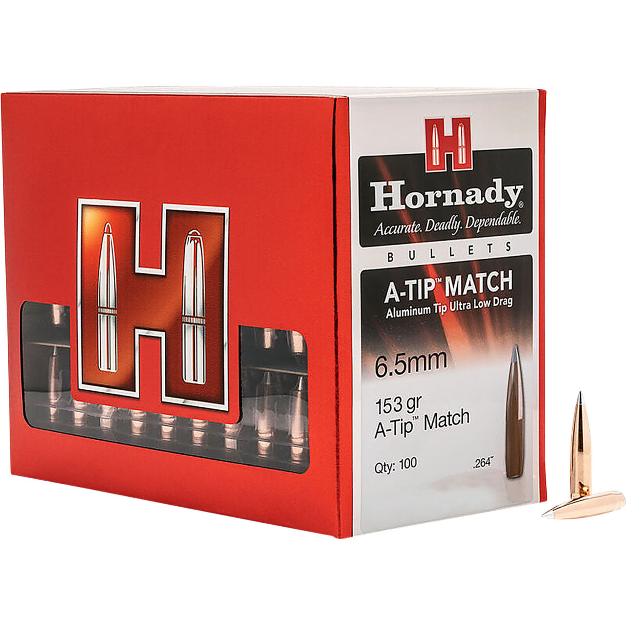 Hornady 2638 A-Tip Match 6.5 Creedmoor .264 153 gr A-Tip Match