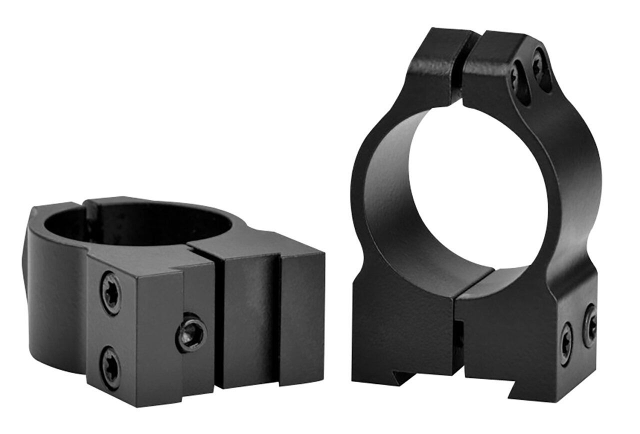 Warne 1B1M Maxima Grooved Receiver Ring Set Fixed For Rifles CZ 527 Dovetail Medium 1" Tube Matte Black Steel