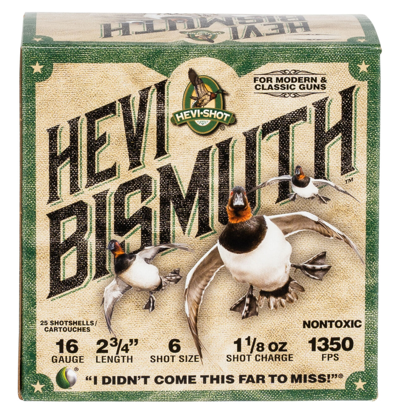 HEVI-Shot HS16706 HEVI-Bismuth 16 Gauge 2.75" 1 1/8 oz 1350 fps Bismuth 6 Shot 25 Bx/10 Cs