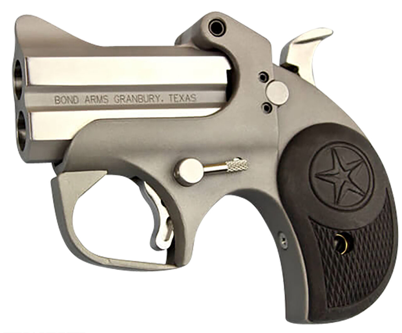 Bond Arms BARN Roughneck 45 ACP 2rd 2.50" Stainless Steel Double Barrel & Frame, Rebounding Hammer, Blade Front/Fixed Rear Sights, Black Rubber Grip, Manual Safety - Image 2