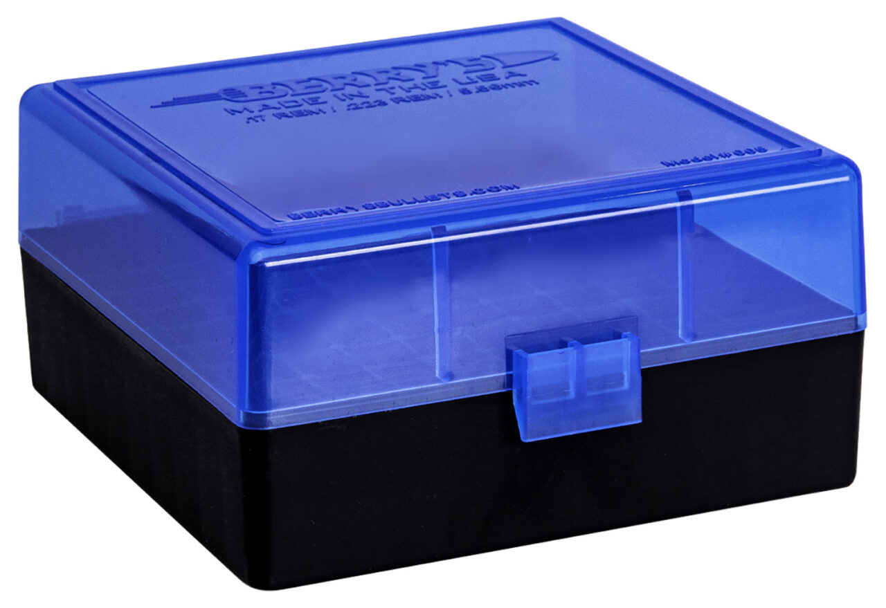 Berry's 86410 Ammo Box 223 Rem 5.56x45mm NATO Blue/Black Polypropylene 2.30" L x 0.42" 100rd