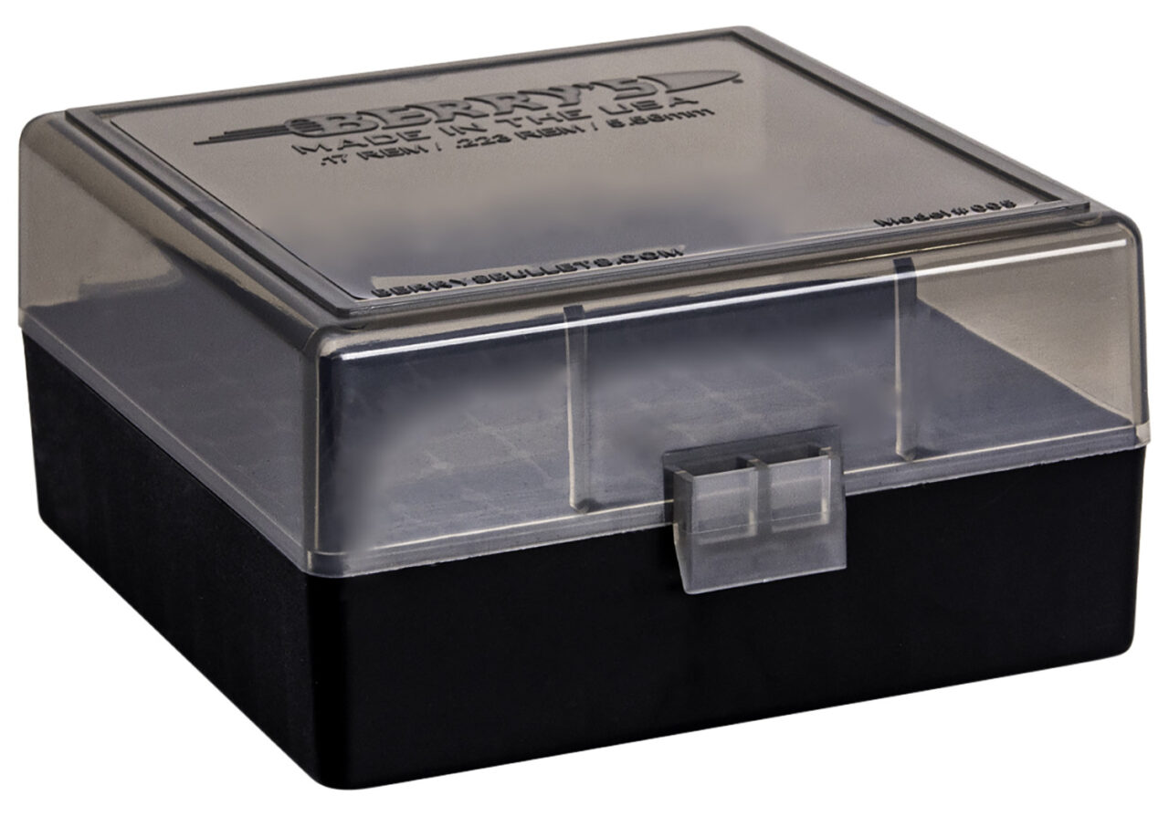 Berry's 11664 Ammo Box 223 Rem 5.56x45mm NATO Smoke/Black Polypropylene 2.30" L x 0.42" 100rd
