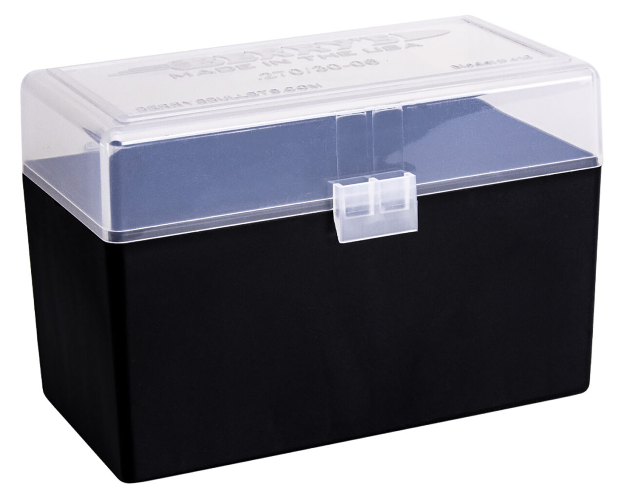 Berry's 91023 Ammo Box 270 Win 30-06 Springfield Clear/Black Polypropylene 3.60" L x 0.52" 50rd
