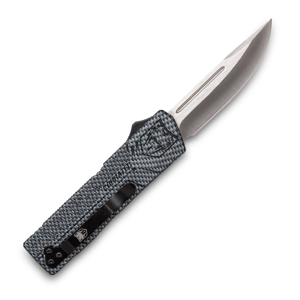 CobraTec Knives CFCTLWDNS Lightweight 3.25" OTF Drop Point Plain D2 Steel Blade/Carbon Fiber Aluminum Handle Includes Pocket Clip - Image 2