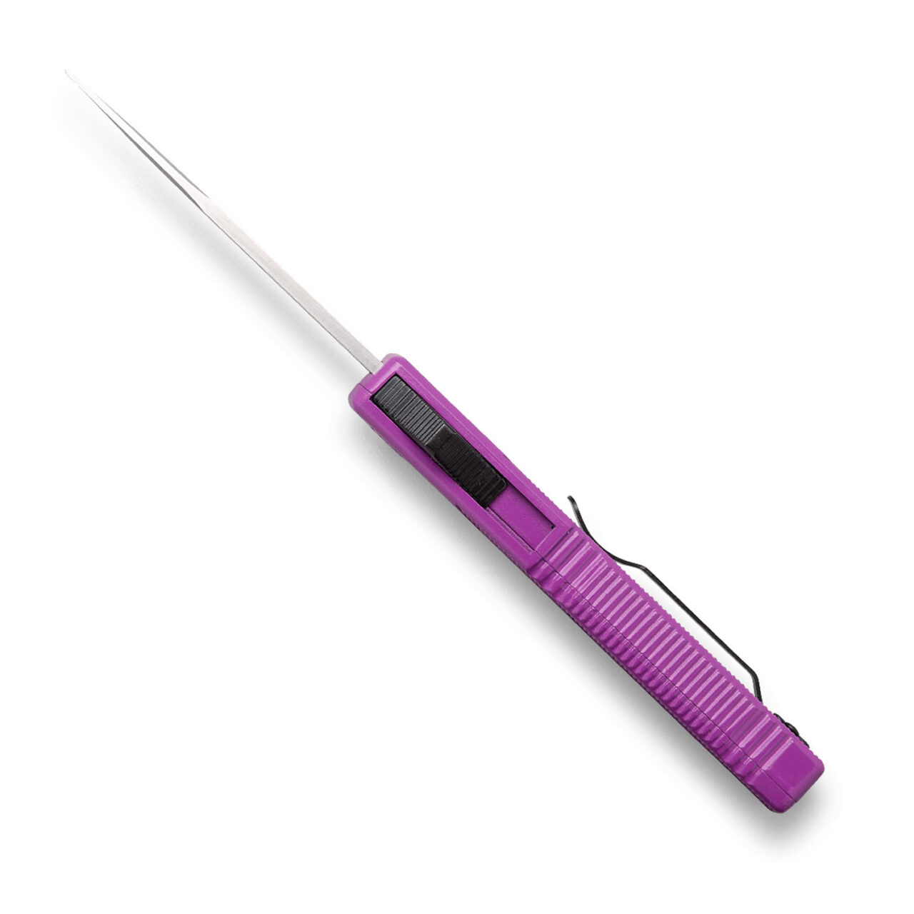 CobraTec Knives PURCTLWDNS Lightweight 3.25" OTF Drop Point Plain D2 Steel Blade/Purple Aluminum Handle Includes Pocket Clip - Image 3