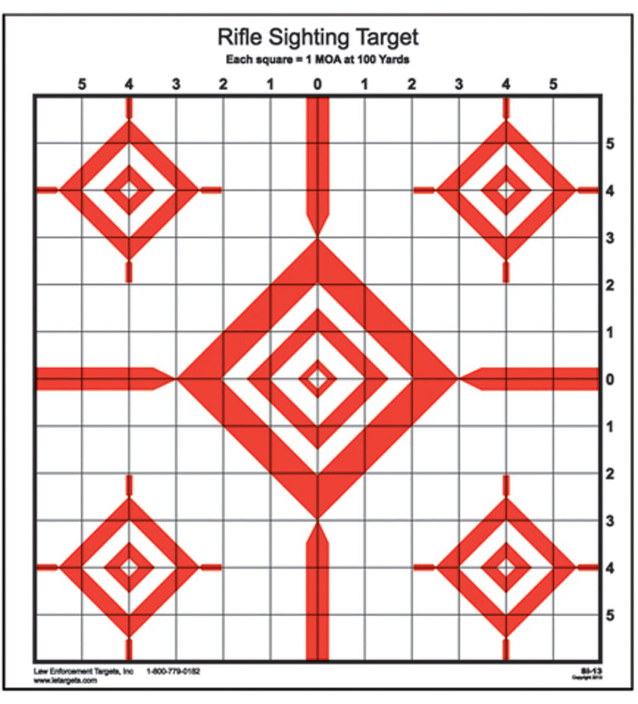 Action Target SI13100 Sighting Advanced Rifles Diamond Paper 100 yds Rifles 14" x 15" Red/White 100 Per Box