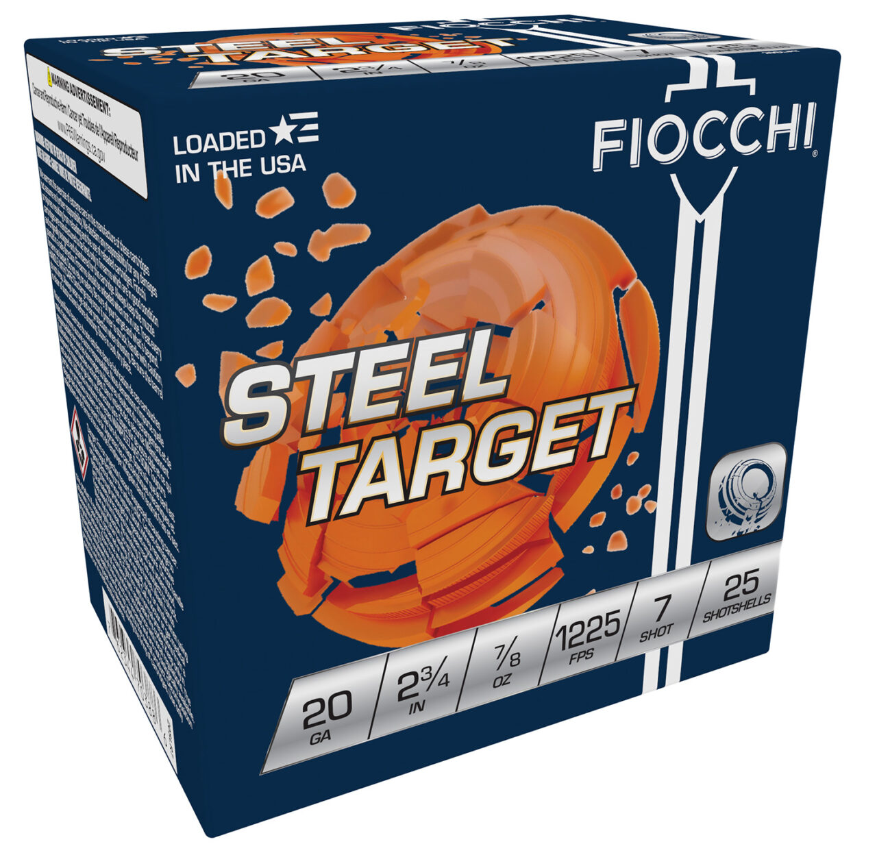 Fiocchi 20SLR7 Steel Target 20 Gauge 2.75" 7/8 oz 7 Shot 25 Per Box/ 10 Cs