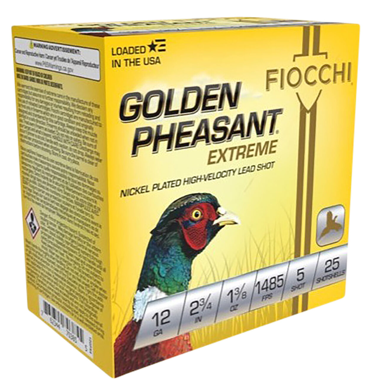 Fiocchi 12GPX5 Golden Pheasant Extrema 12 Gauge 2.75" 1 3/8 oz 5 Shot 25 Per Box/ 10 Cs