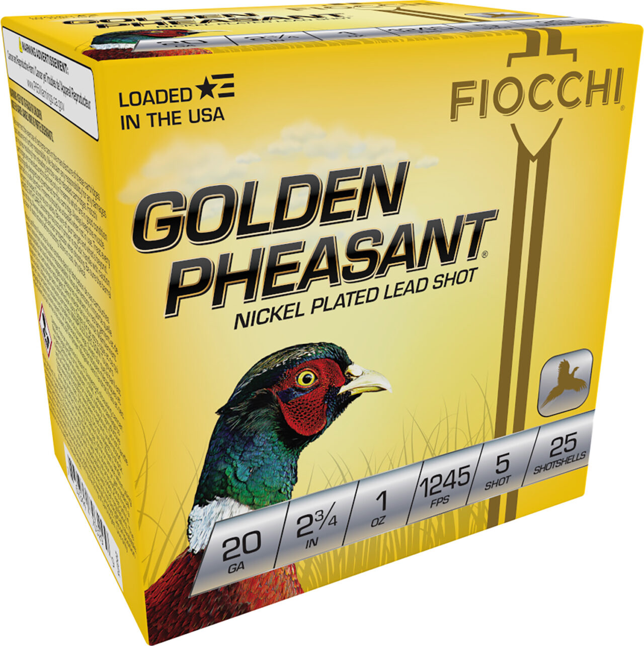 Fiocchi 20GP5 Golden Pheasant Extrema 20 Gauge 2.75" 1 oz 5 Shot 25 Per Box/ 10 Cs