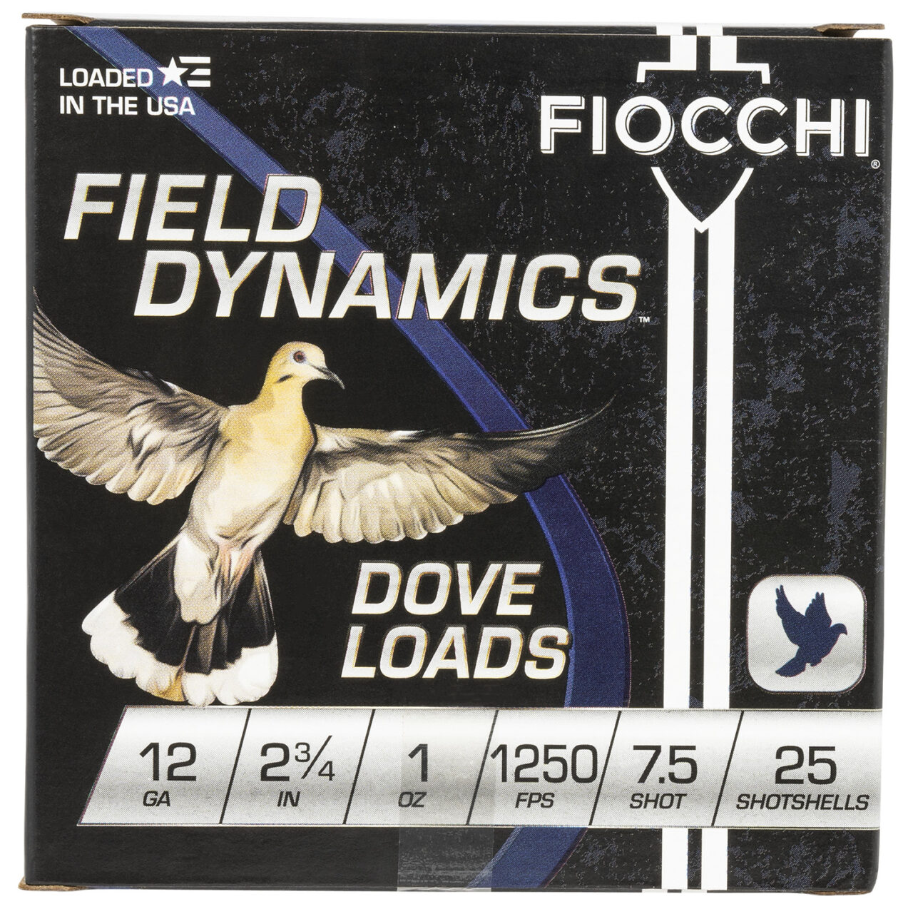 Fiocchi 12GT75 Field Dynamics Dove & Quail 12 Gauge 2.75" 1 oz 1250 fps 7.5 Shot 25 Bx/10 Cs - Image 2
