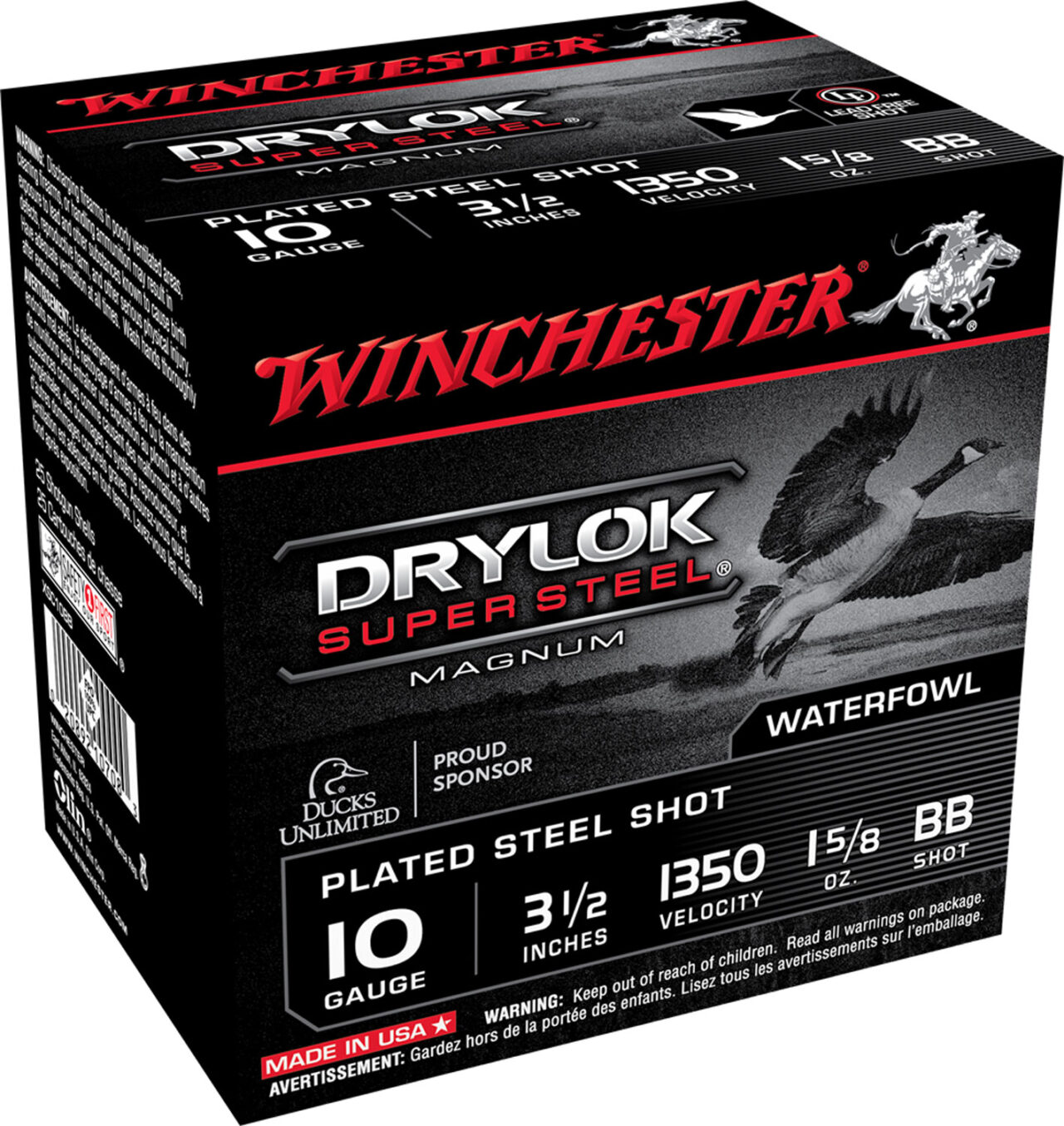 Winchester Ammo XSC10BB Drylok Super Steel Magnum 10 Gauge, 3.50" 1 5/8 oz, BB Shot, 25 Per Box/ 10 Cs