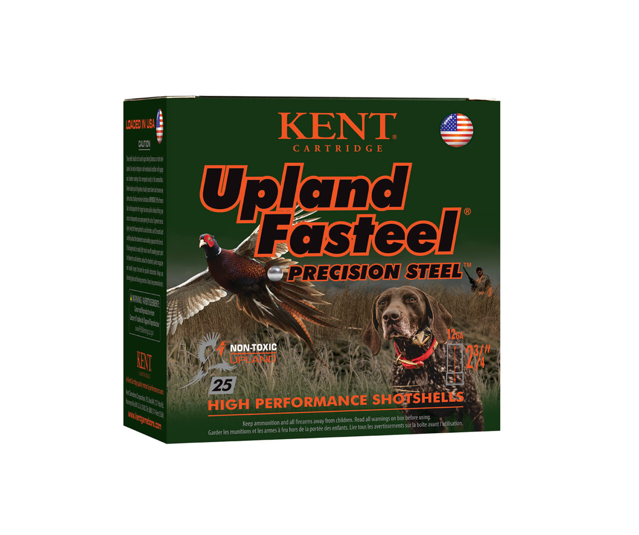 Kent Cartridge K122US327 Upland Fasteel 12 Gauge 2.75" 1 1/8 oz 7 Shot 25 Per Box/ 10 Cs