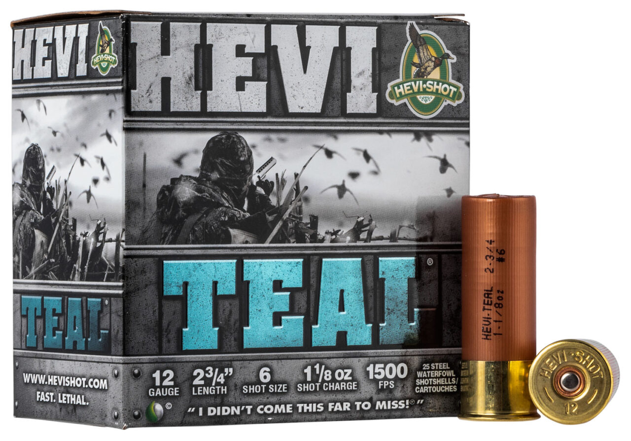 HEVI-Shot HS61226 HEVI-Teal 12 Gauge 2.75" 1 1/8 oz 6 Shot 25 Per Box/ 10 Cs